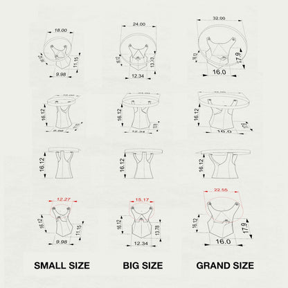 Coffee Table Base 106S Namu 16.1" H Modern Furniture for Round Table Top