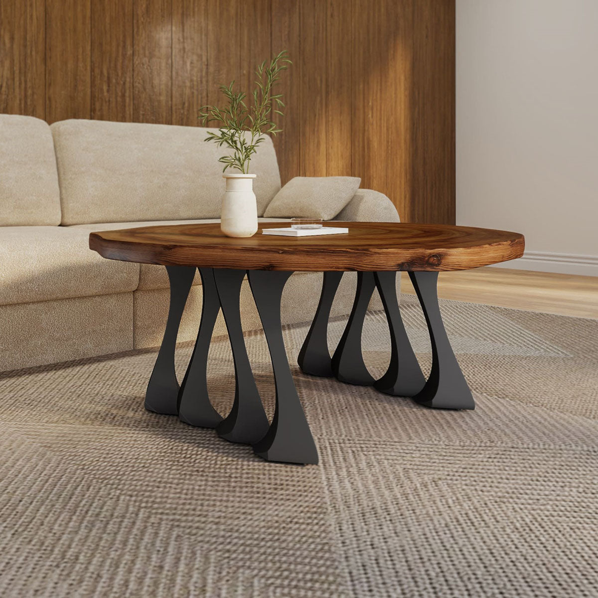 Coffee Table Legs 202 Radix 16.3" H for Live Edge Tabletop