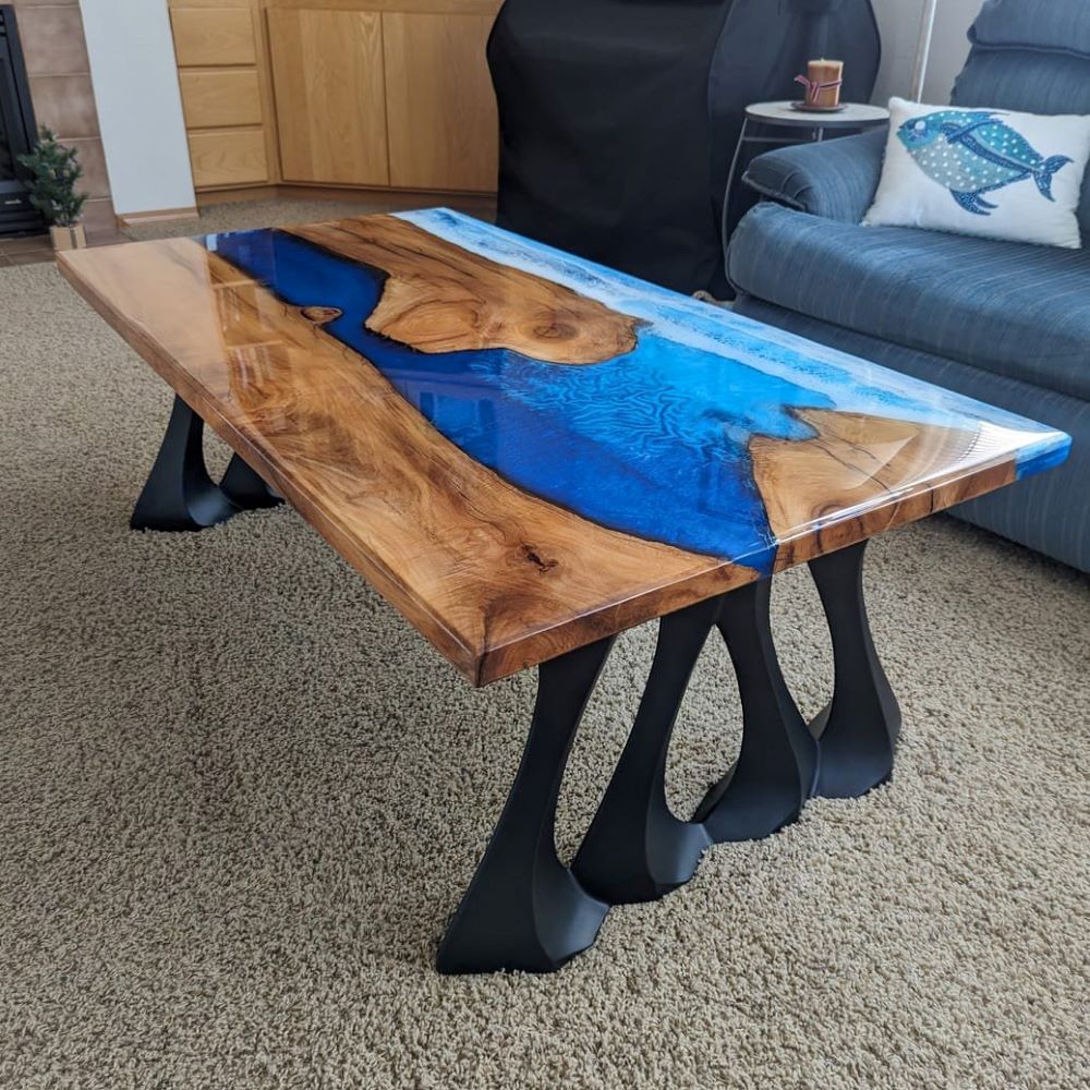 Coffee Table Legs 202 Radix 16.3" H for Live Edge Tabletop