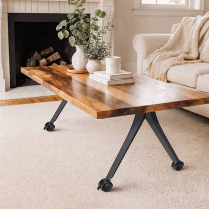 Coffee Table Legs with Casters 131/132 Compa 16" H Industrial Style