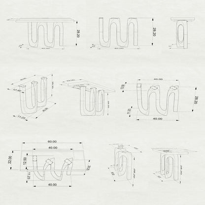 Console Table Base 320 CORA 28" H Metal Industrial Design Furniture