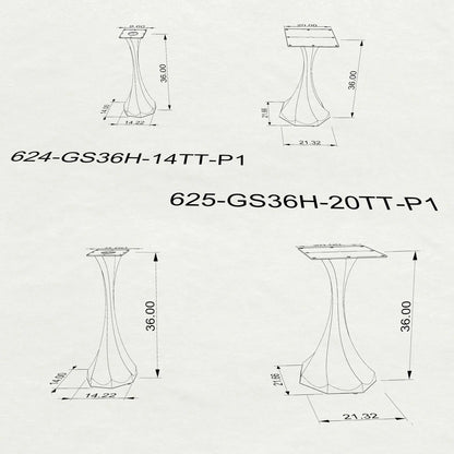 Counter Table Base 624 | 625 Lithe 36" H for Kitchen Islands & Bar Tables