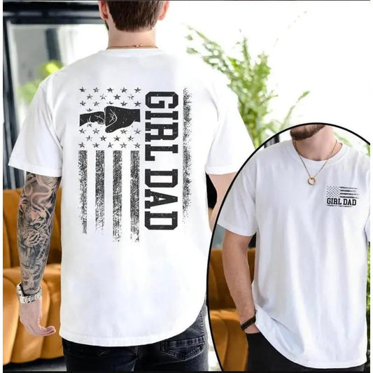 "Girl Dad" Vintage Graphic Tee – Proud Father of Daughters Shirt