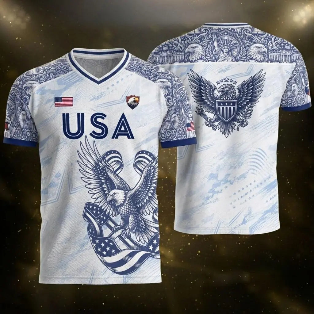 USA 2026 V-Neck Soccer Fan Jersey – Retro Football