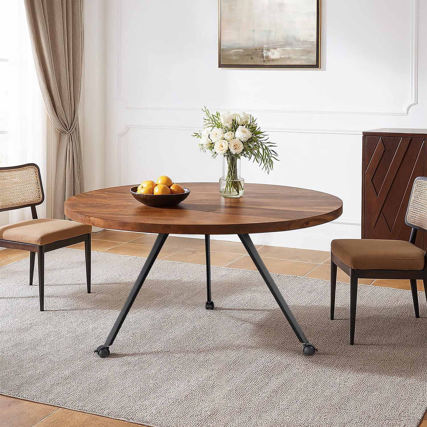 Dining Table Legs with Casters 450 Compa 28" H Industrial Style