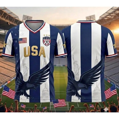 USA 2026 V-Neck Soccer Fan Jersey – Retro Football