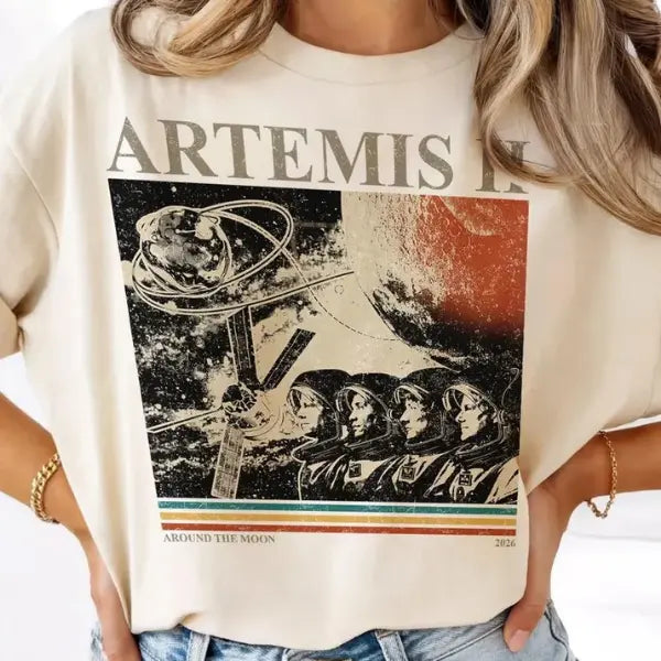 NASA Artemis II Mission T-Shirt – Comfort Colors® Around The Moon Graphic Tee