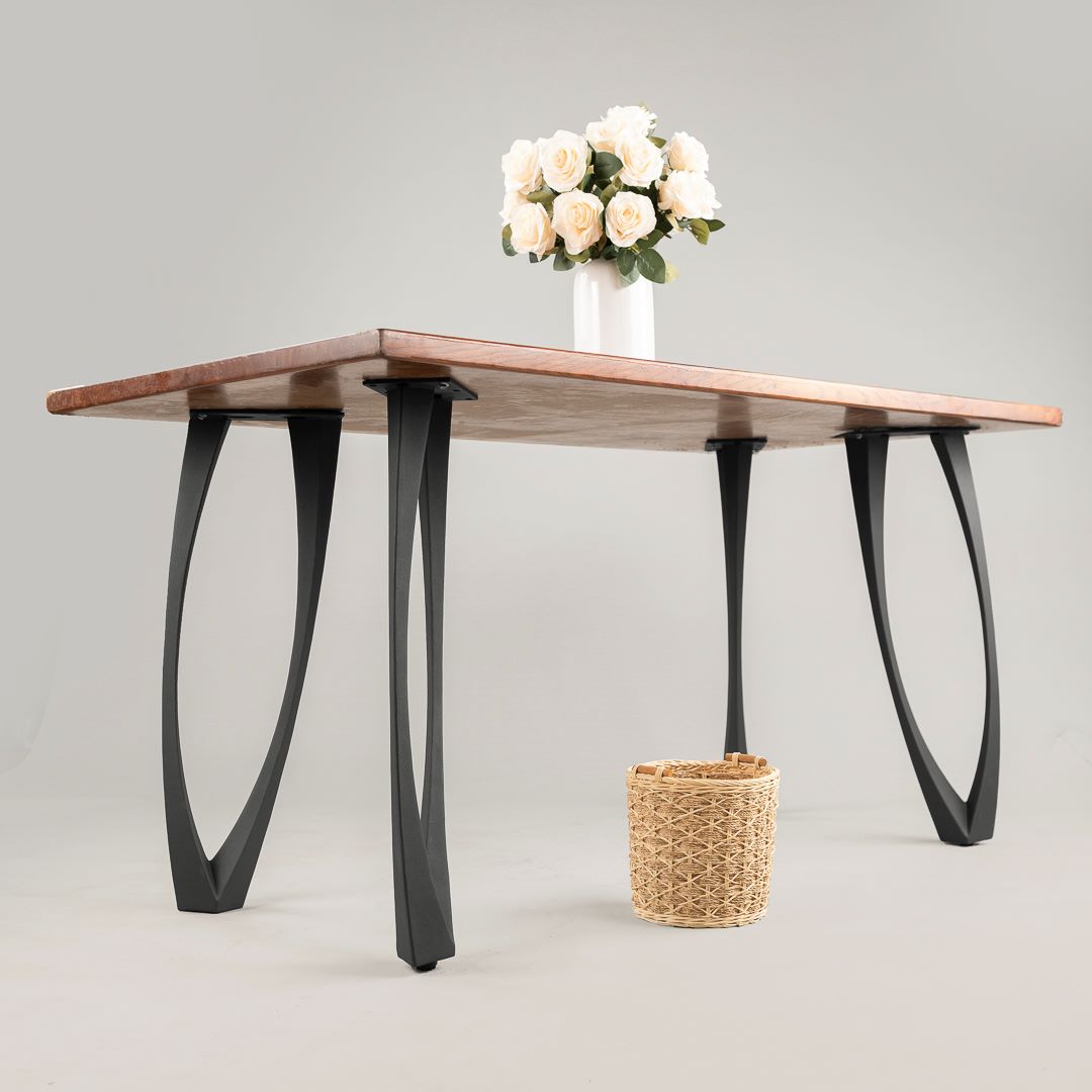 Desk Legs Metal 505 Udo 28.2" H for Dining Live Edge Tabletop