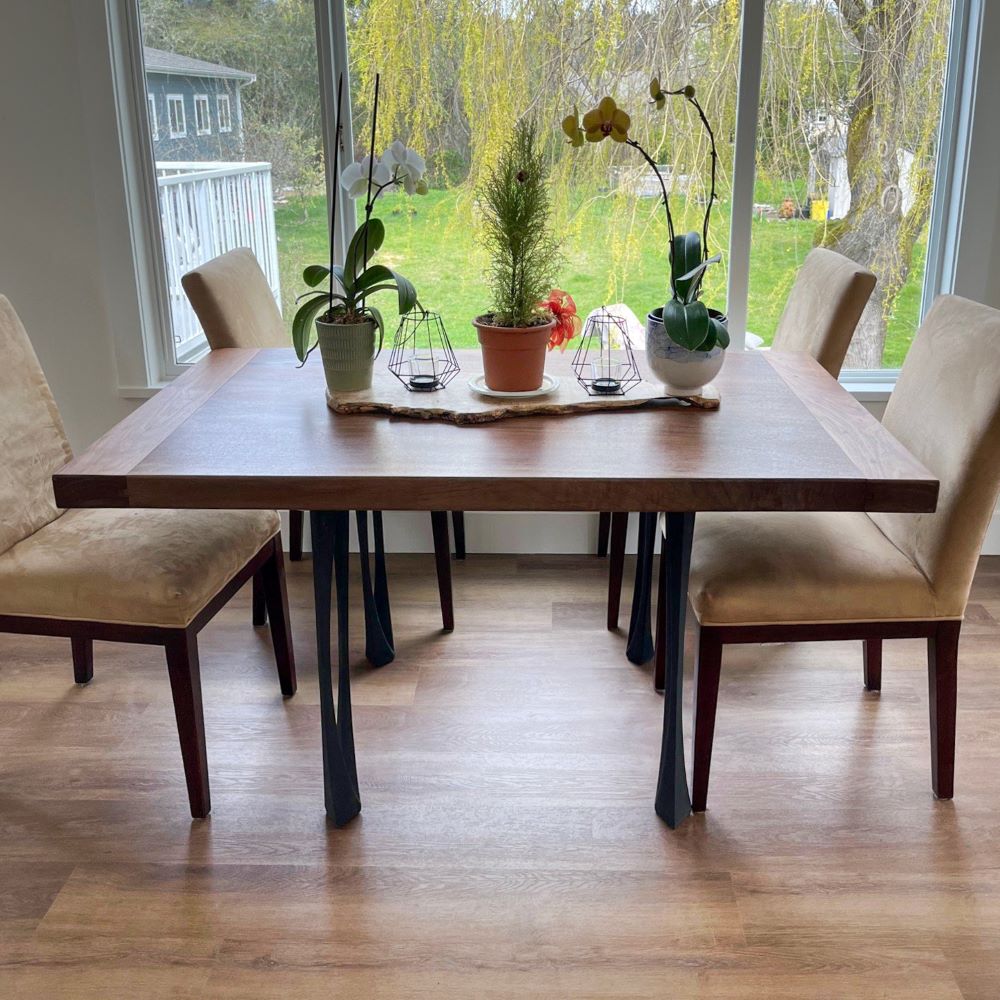 Desk Legs Metal 505 Udo 28.2" H for Dining Live Edge Tabletop