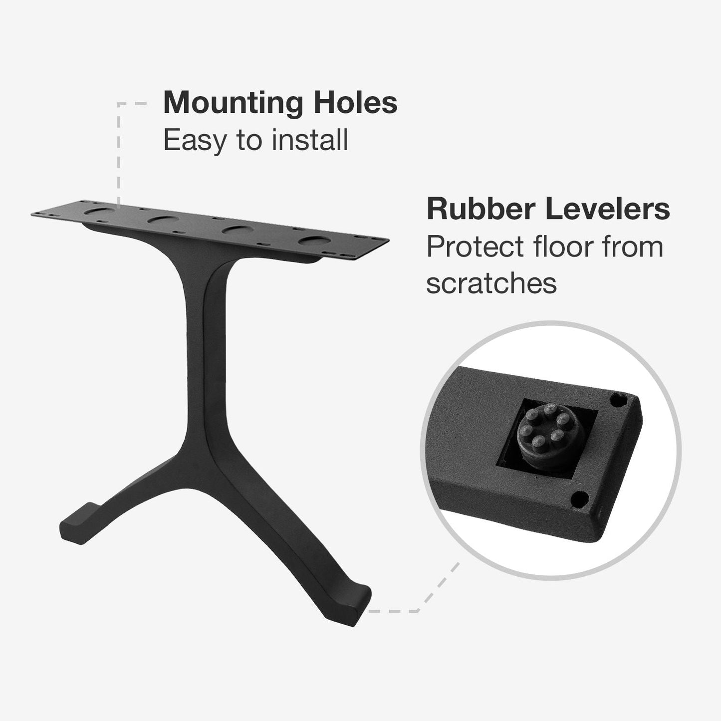 Furniture Legs 401 Wishbone 28.3" H Modern Metal Dining Table Legs