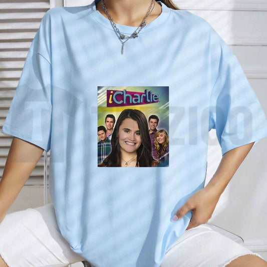 iCharlie Cast Photo Retro TV Show Poster Print Nostalgia Graphic T-Shirt.. - Teezioo