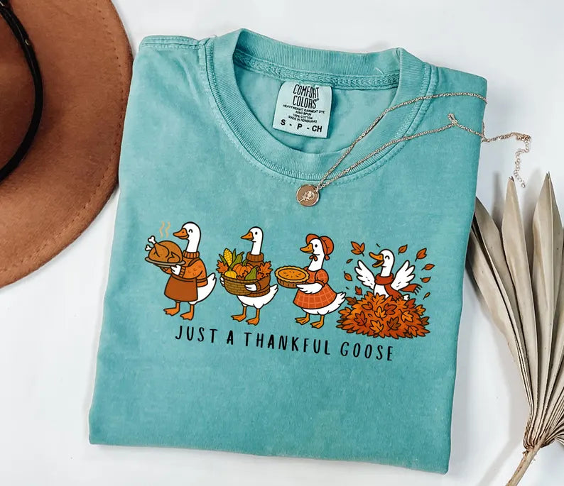 Minimalist "Silly Goose" Thanksgiving Comfort Colors® Tee – Aesthetic Fall Graphic Shirt
