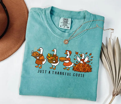 Minimalist "Silly Goose" Thanksgiving Comfort Colors® Tee – Aesthetic Fall Graphic Shirt