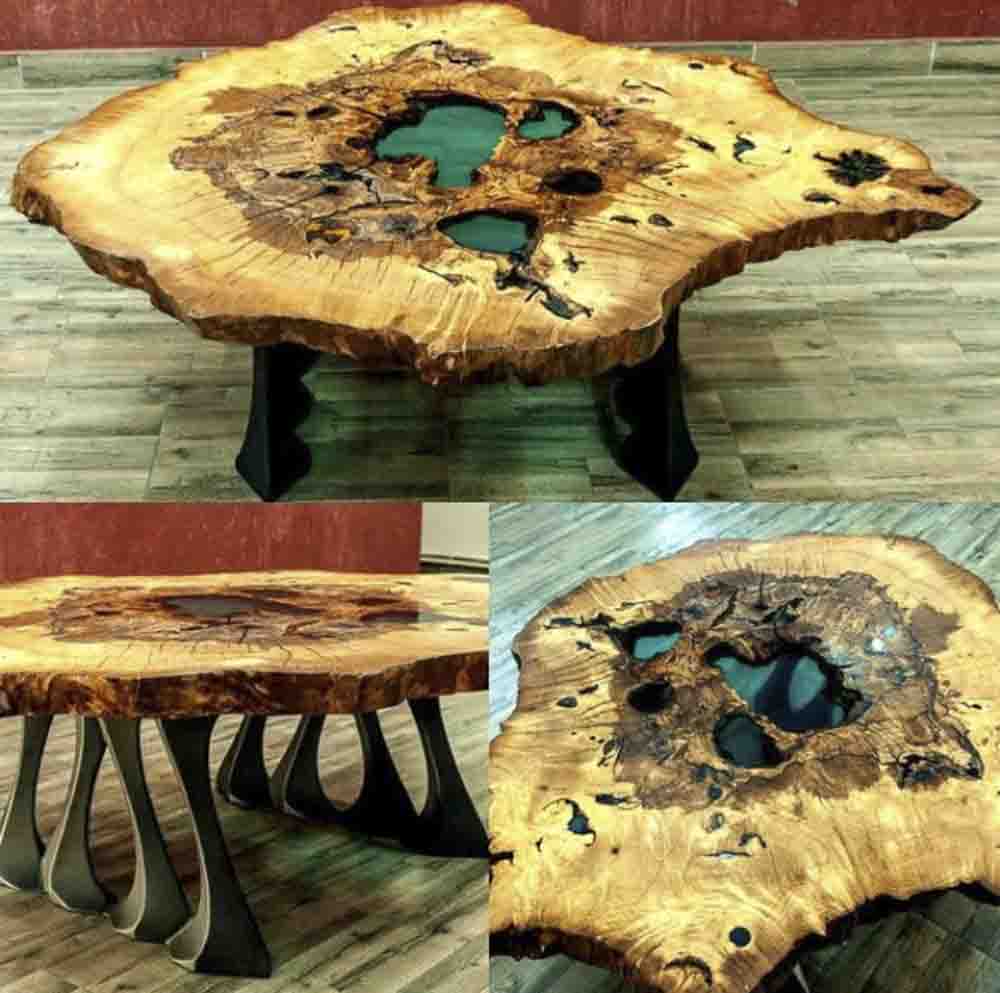 Coffee Table Legs 202 Radix 16.3" H for Live Edge Tabletop