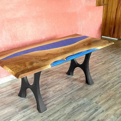 Bench Legs 103 Haru 16.3" H for Dining Live Edge Tabletop