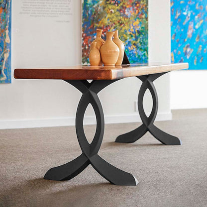 418 Curva 28" H Dining Table Curved Legs