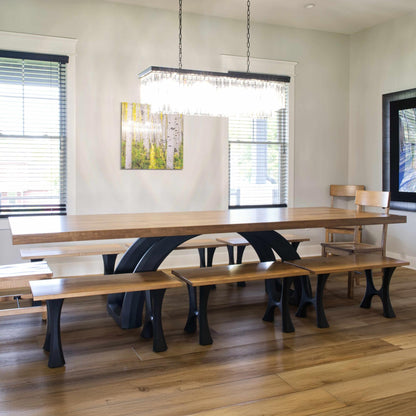 Bench Legs 103 Haru 16.3" H for Dining Live Edge Tabletop