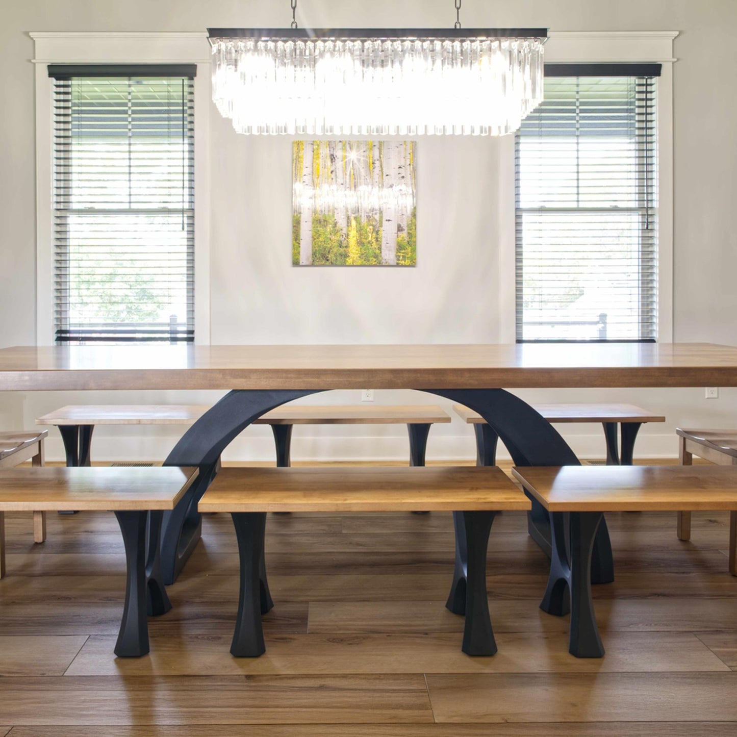 Bench Legs 103 Haru 16.3" H for Dining Live Edge Tabletop