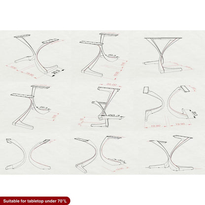 Table Base 315 Mamba 28" H Large Metal Pedestals