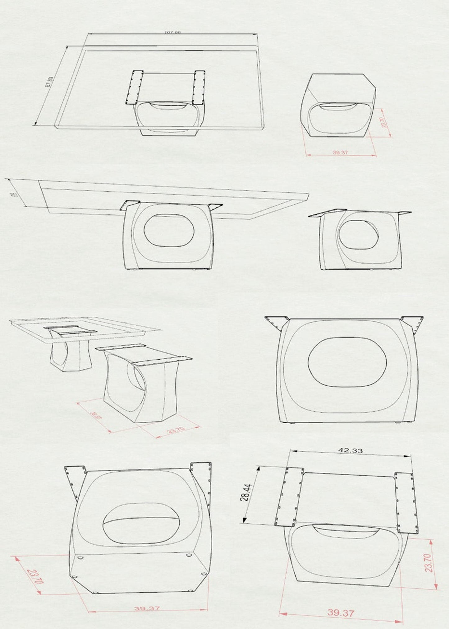 Table Base 308 Odila 28" H for Luxurious Furniture Legs