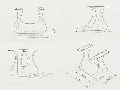 Dining Table Base 302 Uilani 28" H Metal Heavy-Duty Pedestal Stand