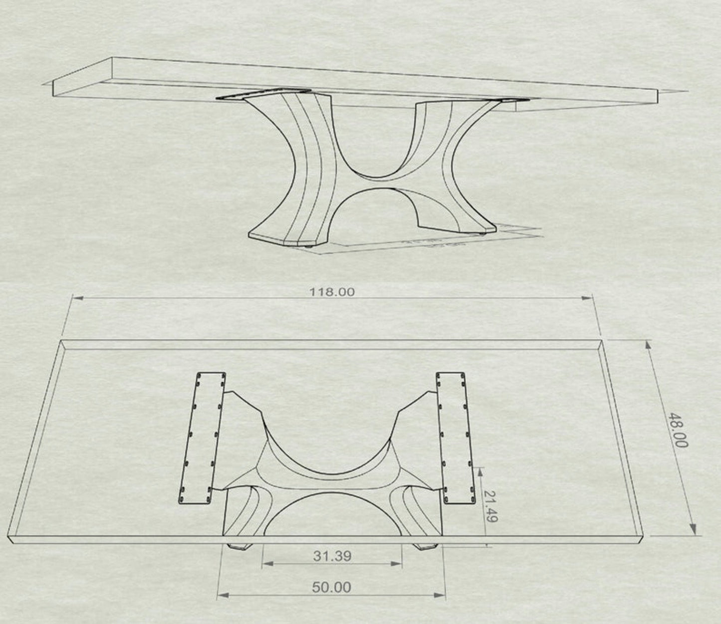 Dining Table Base 310 Hoshi 28" H Heavy Duty Furniture Legs