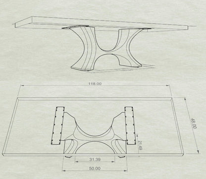 Dining Table Base 310 Hoshi 28" H Heavy Duty Furniture Legs