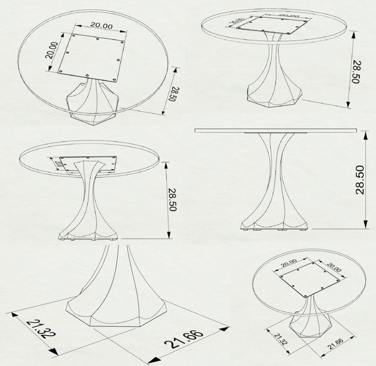 Gold Table Legs 311 Lithe 28" H Refined Minimalism DIY