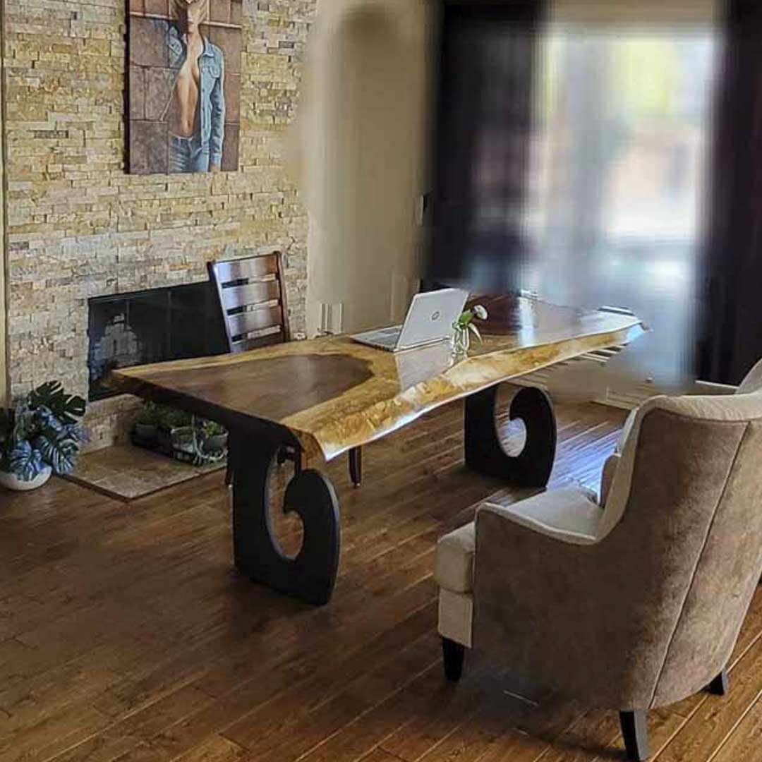 Table Legs 406 Luma 28" H for Modern Dining with Live Edge Tabletop