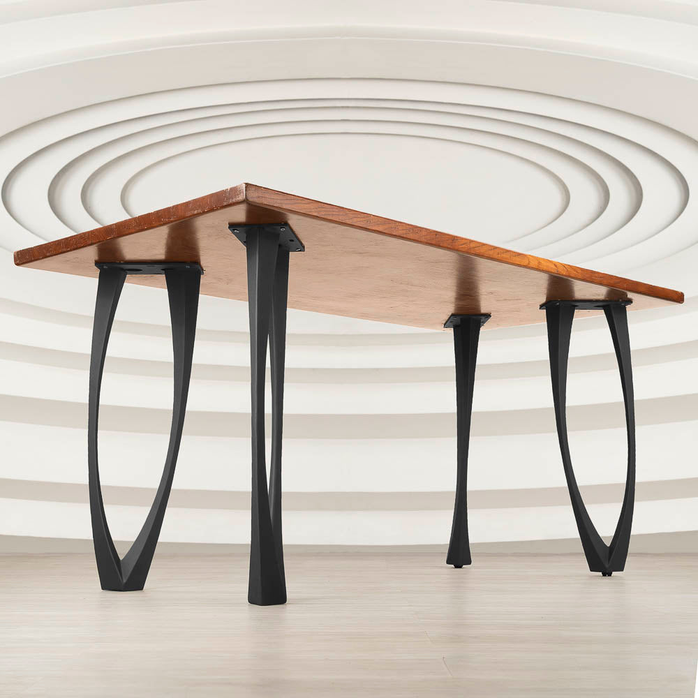 Desk Legs Metal 505 Udo 28.2" H for Dining Live Edge Tabletop