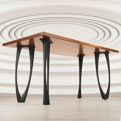 Desk Legs Metal 505 Udo 28.2" H for Dining Live Edge Tabletop