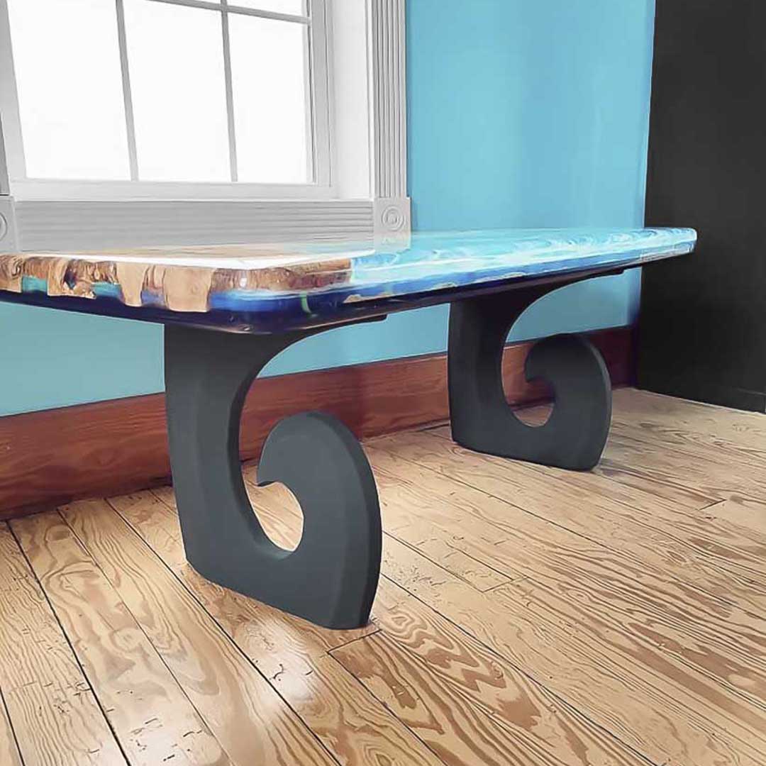 Table Legs 406 Luma 28" H for Modern Dining with Live Edge Tabletop