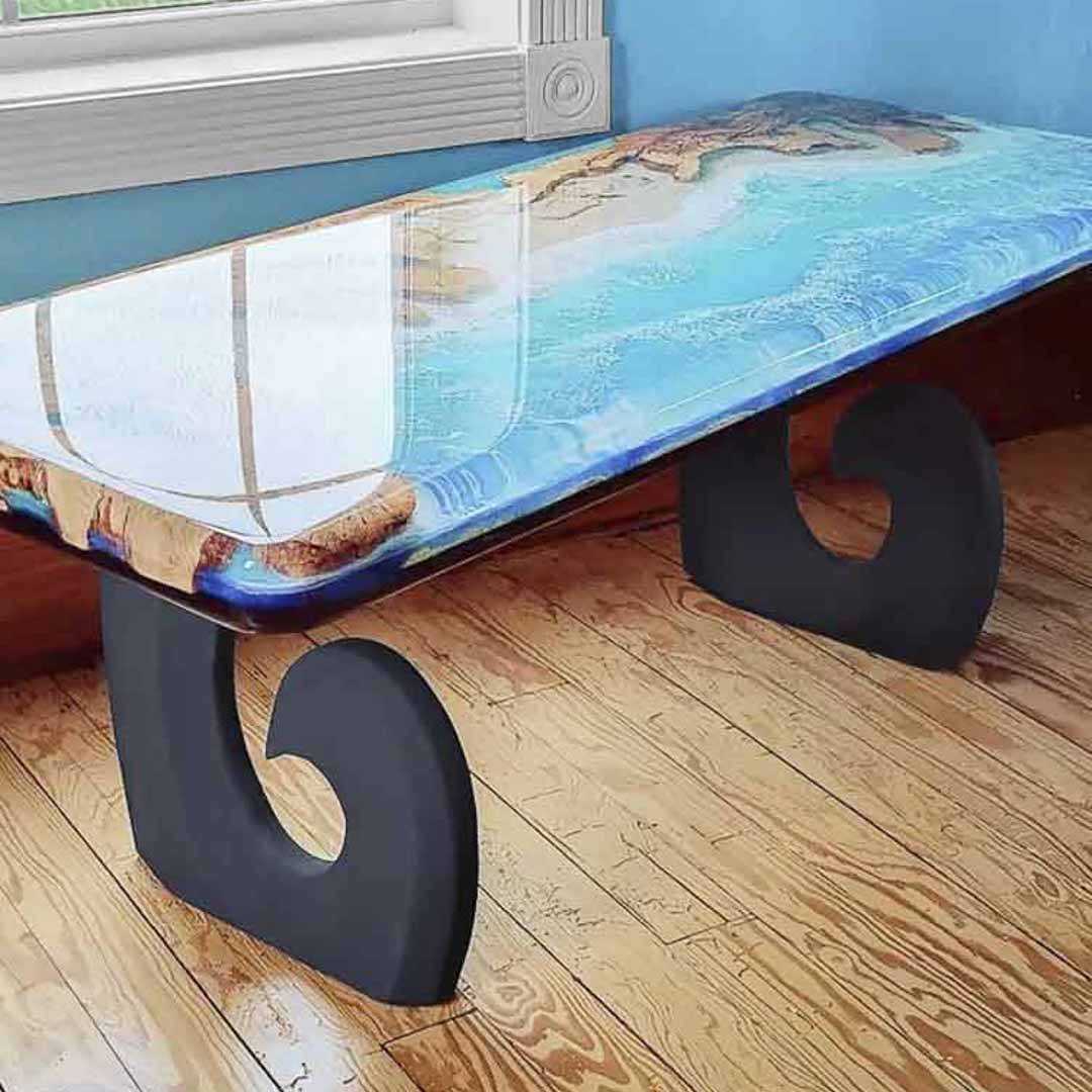 Table Legs 406 Luma 28" H for Modern Dining with Live Edge Tabletop