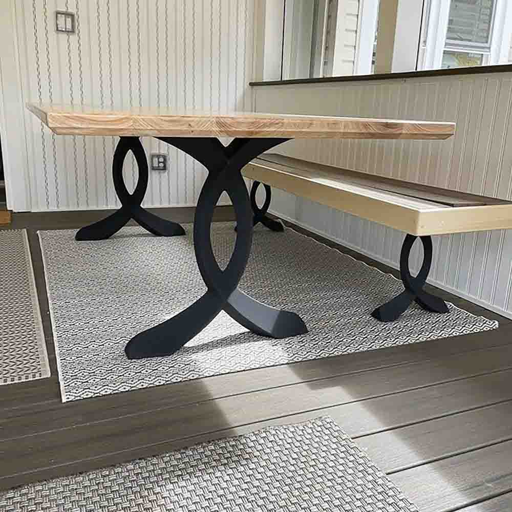 418 Curva 28" H Dining Table Curved Legs