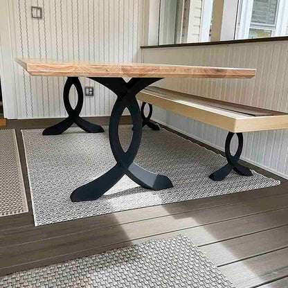 418 Curva 28" H Dining Table Curved Legs