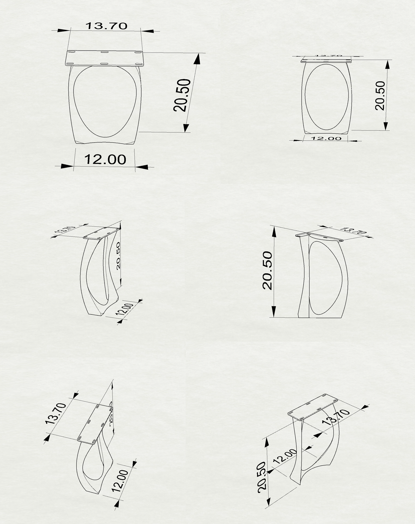 End Table Legs 218 Cleo 20" H Unique Metal Furniture
