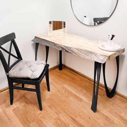 Desk Legs Metal 505 Udo 28.2" H for Dining Live Edge Tabletop