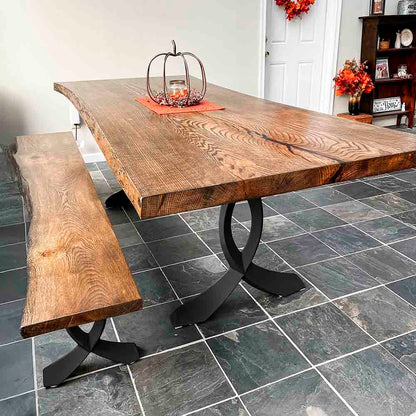 418 Curva 28" H Dining Table Curved Legs