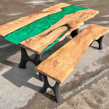 Bench Legs 103 Haru 16.3" H for Dining Live Edge Tabletop