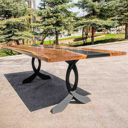 418 Curva 28" H Dining Table Curved Legs