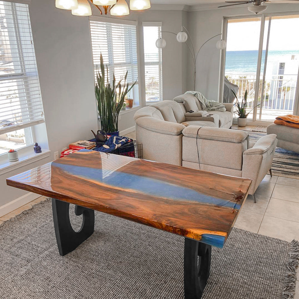 Table Legs 406 Luma 28" H for Modern Dining with Live Edge Tabletop