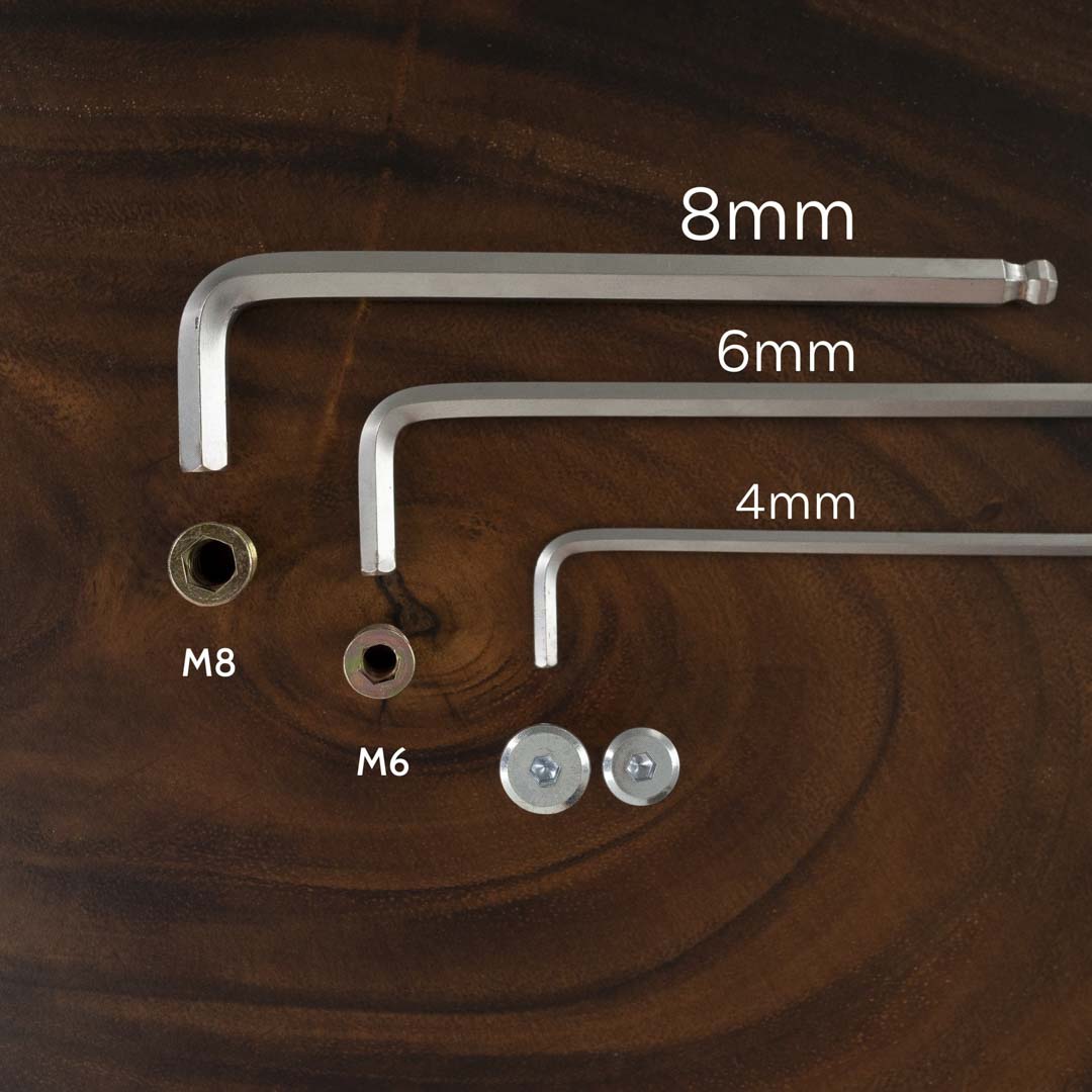 Threaded Inserts And Bolts | Size M6 and M8 | 20 Sets | Table Leg Hardware