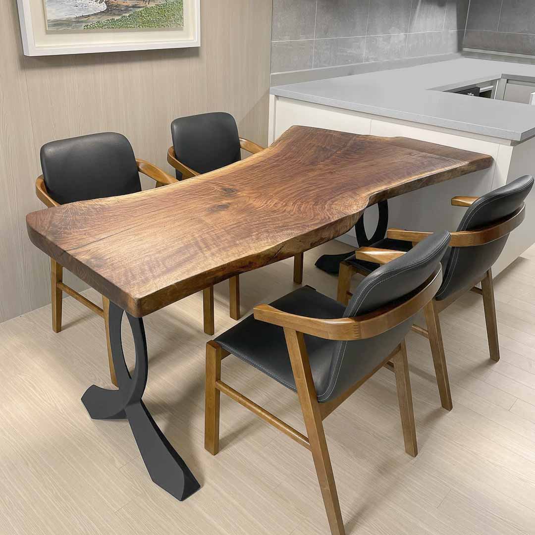 418 Curva 28" H Dining Table Curved Legs