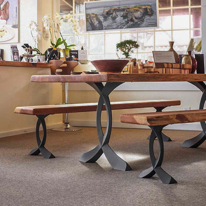 418 Curva 28" H Dining Table Curved Legs