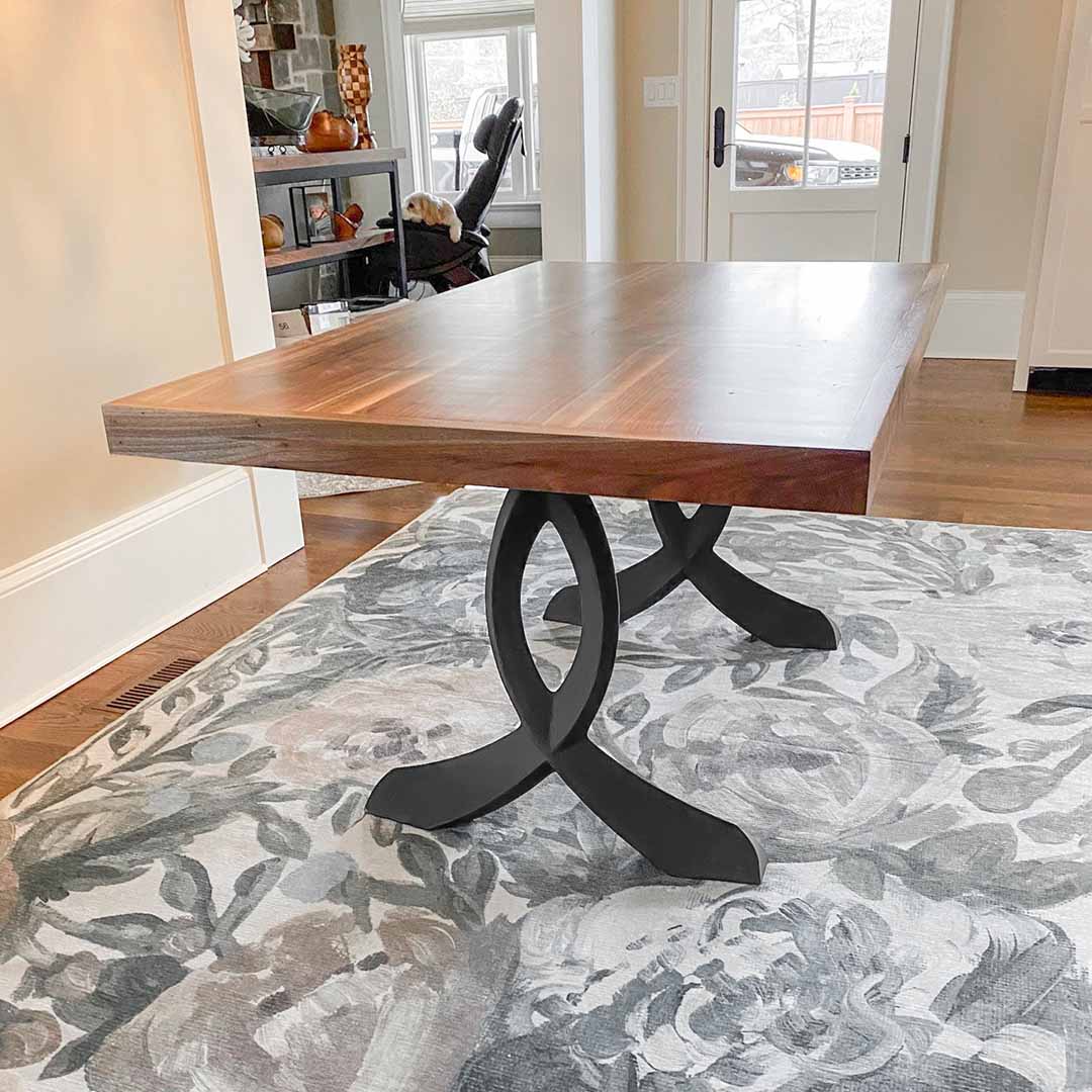 418 Curva 28" H Dining Table Curved Legs