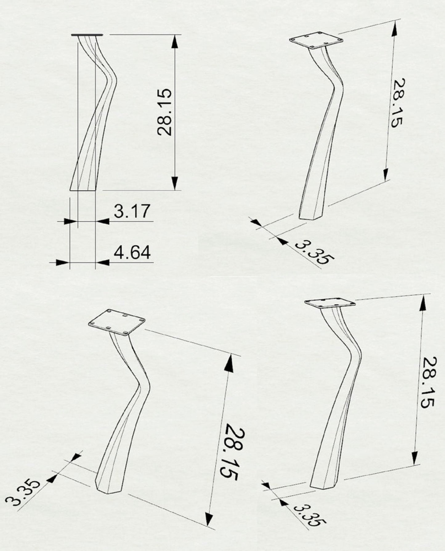 Metal Desk Legs 503 Seung 28" H for DIY Furniture Makers
