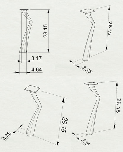 Metal Desk Legs 503 Seung 28" H for DIY Furniture Makers