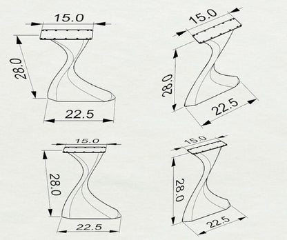 Furniture Legs 415 Botas 28" H Metal Dining Table Legs