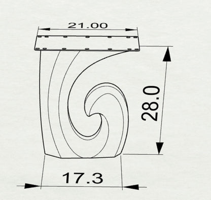 Table Legs 406 Luma 28" H for Modern Dining with Live Edge Tabletop
