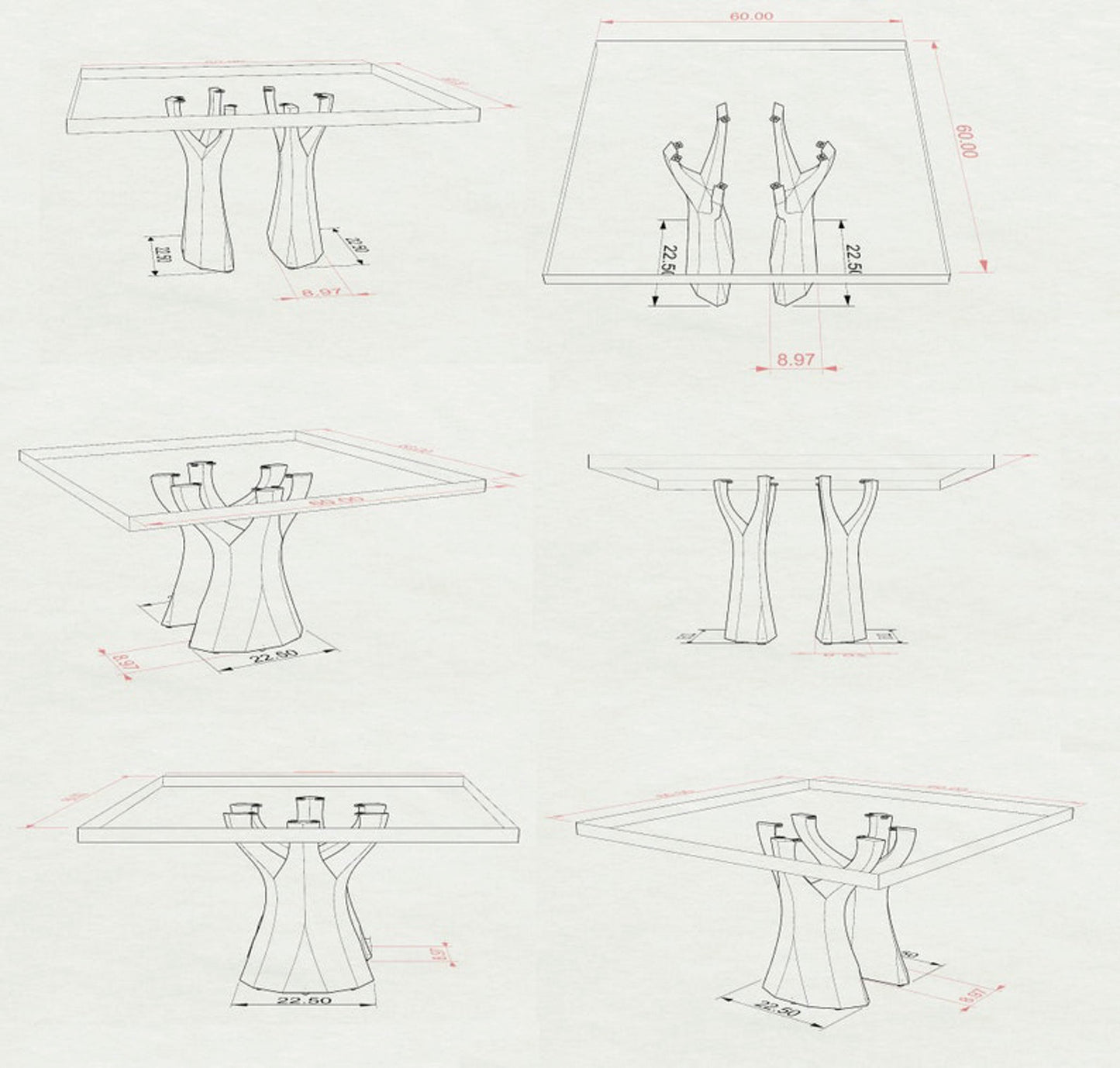 Metal Table Legs 413 | 451 Ramo 28.2" H for DIY Projects